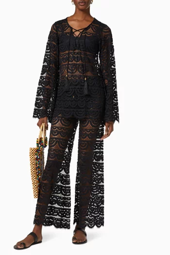 Malibu Pants in Sheer Lace  