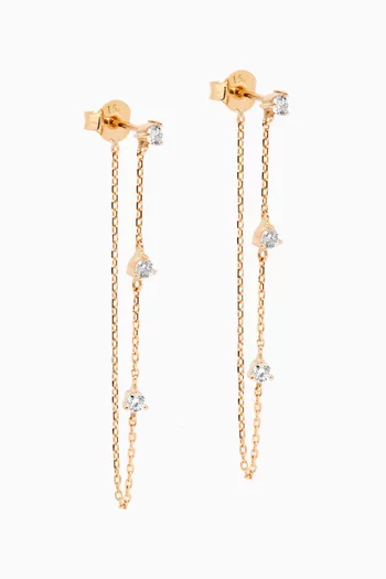 Diamond Chain Earrings in 18kt Yellow Gold   