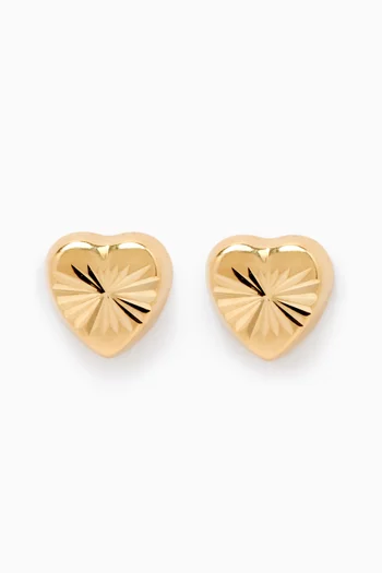 Heart Stud Earrings in 18kt Yellow Gold          