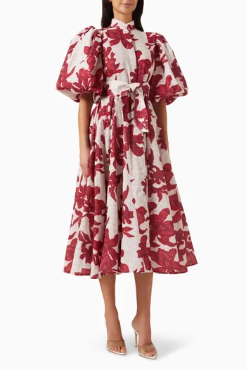 Bromelia Midi Dress in Linen