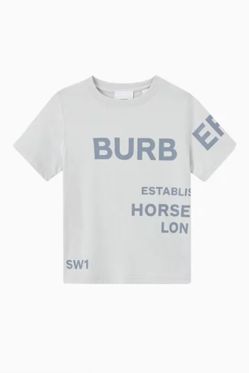 Horseferry Print T-shirt in Cotton  