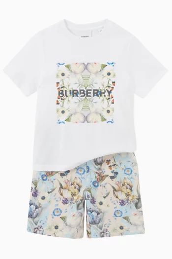 Montage Print T-shirt in Cotton Jersey 