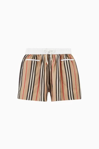 Icon Stripe Shorts in Cotton Poplin   