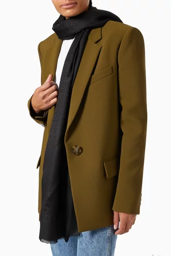 Gancini Stole in Silk & Wool