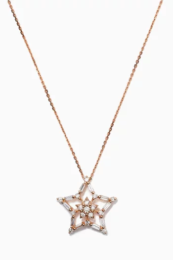 Sirius Star Diamond Pendant Necklace in 14kt Rose Gold 