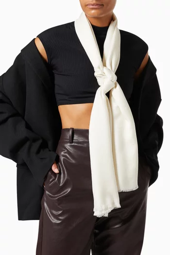 Gancini Stole in Silk & Wool  