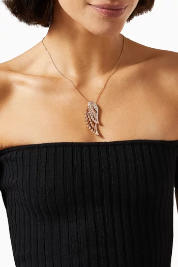 Wings Embrace Double Pendant Necklace in 18kt Rose Gold