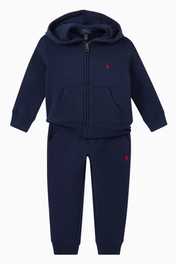 كنزة بغطاء رأس قطن مطرز بشعار الماركة