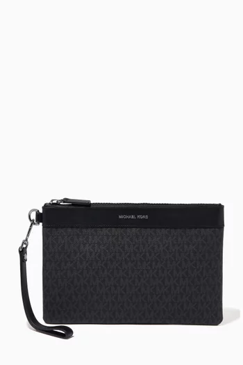 Flat Travel Pouch in Logo Canvas  