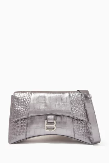 Downtown Treize Shoulder Bag in Metallized & Embossed Leather 