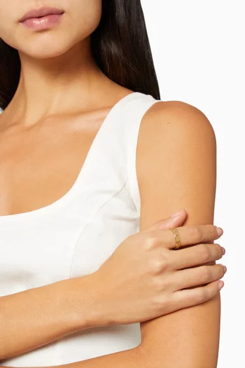 خاتم ميلر مزين بحلي نحاس مطلي بالذهب عيار 18