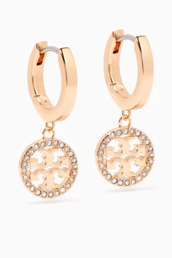 Miller Pavé Hoop Earrings in 18kt Gold-plated Brass 