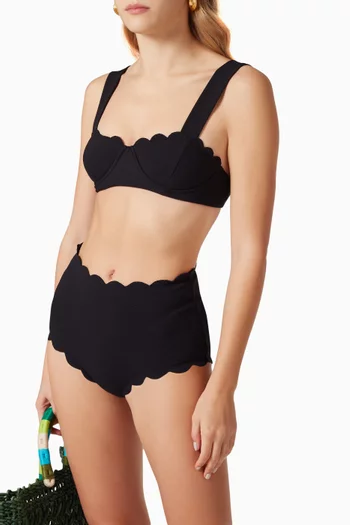 North Bikini Top in Textured Nylon    