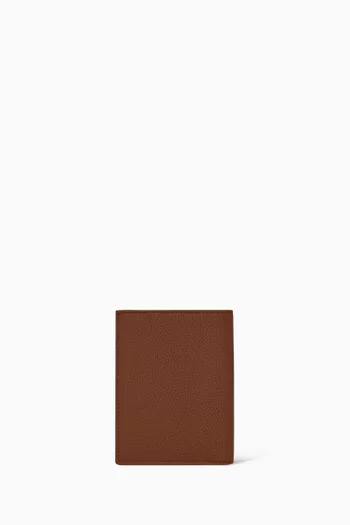 حافظة بطاقات صغيرة جلد حبيبي بحروف الماركة