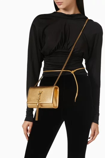 Small Kate Shoulder Bag in Metallic Leather    