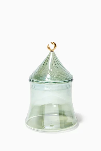 Crescent Handblown Glass Jar 
