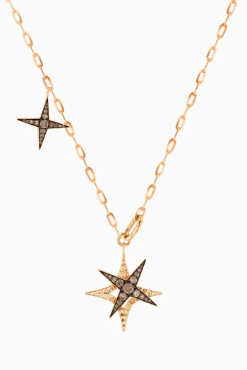 Star Diamond Charm Necklace in 18kt Rose Gold    