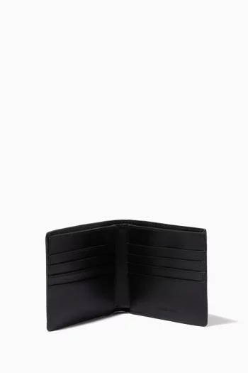 محفظة ثنائية الطي بنقشة حروف الماركة