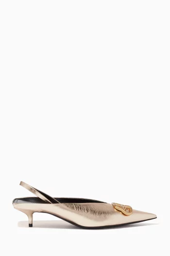 BB 40 Slingback Knife Pumps in Metallic Leather   