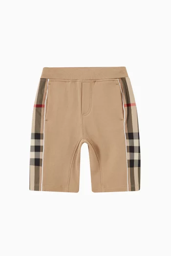 Check Panel Shorts in Cotton 