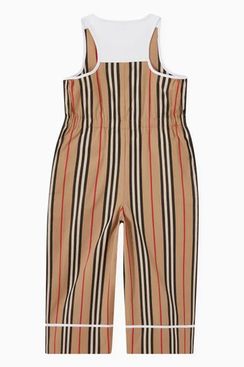 Ophelia Stripe Zip Up Jumpsuit in Cotton 