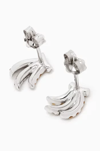 Banana Sapphire Earrings in 18kt White Gold