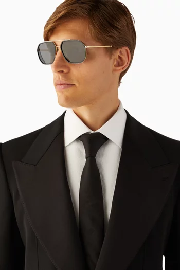 Grosgrain Sunglasses in Metal