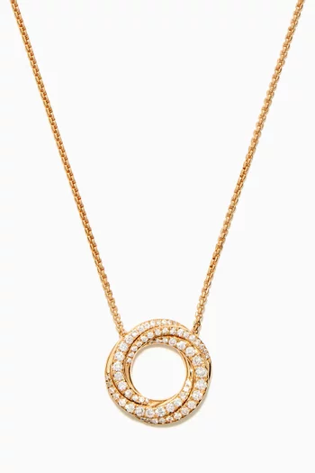 Crossover® Petit Pavé Diamond Pendant Necklace in 18kt Yellow Gold