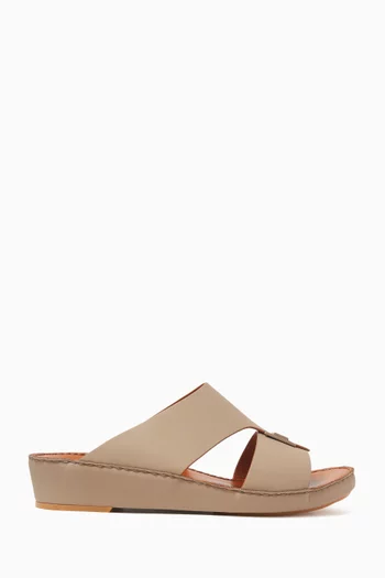 Manetta Contrast Sandals in Rubberised Leather