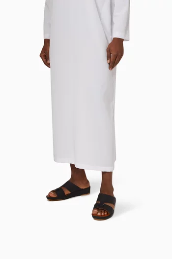 Manetta Contrast Sandals in Rubberised Leather