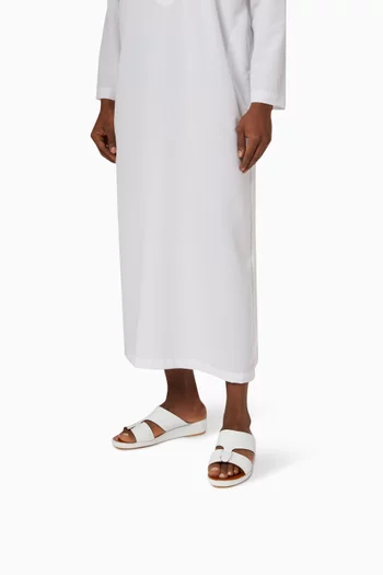 Manetta Contrast Sandals in Rubberised Leather