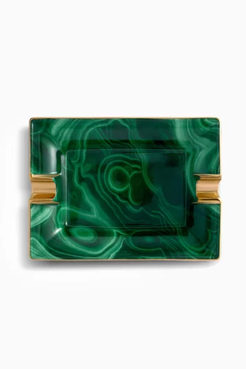 Malachite Ashtray in Porcelain