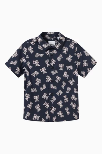 Owen Bear Print Shirt in Cotton