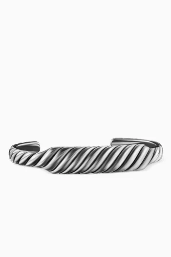 Sculpted Cable Contour Bracelet in Sterling Silver