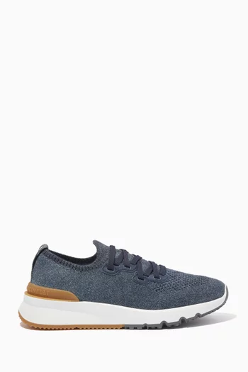 Runners in Coton Knit & Semi-polished Calfskin