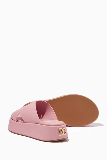 Platform Sandals in Leather