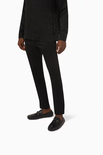 Horse-bit Buckle Loafers in Leather