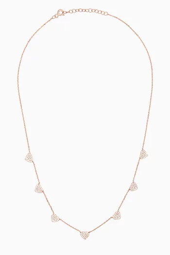 قلادة بحلي على شكل قلب مرصعة بالكريستال