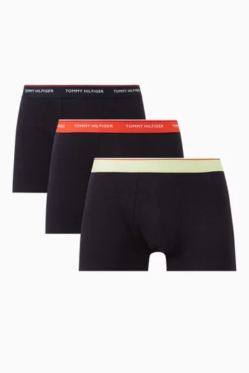 Essentrial Logo Trunks in Cotton Stretch Jersey, Set of 3