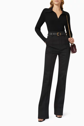 Monogram Top in Ribbed Crepe Viscose