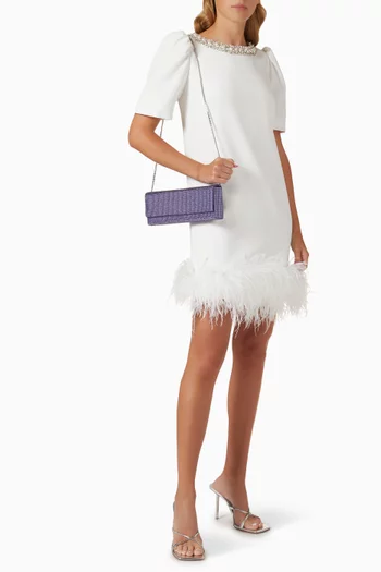 Amini Paloma Crystal-embellished Clutch Bag in Satin