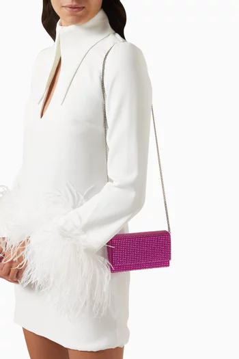 Super Amini Paloma Crystal Clutch in Satin