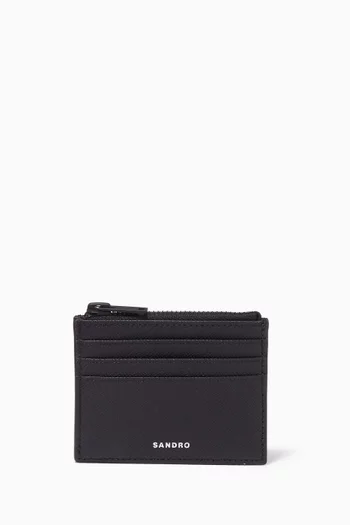 Zip Card Holder in Saffiano Leather 