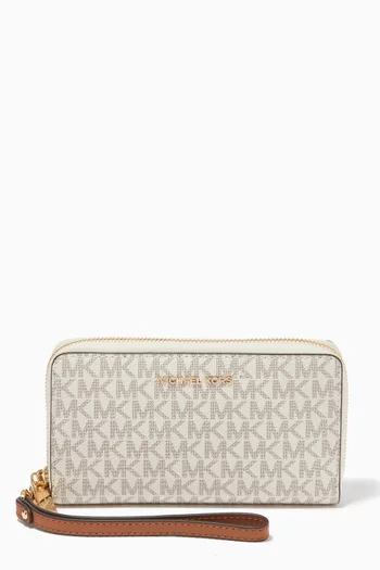 Jet Set Large Wallet in Logo Canvas