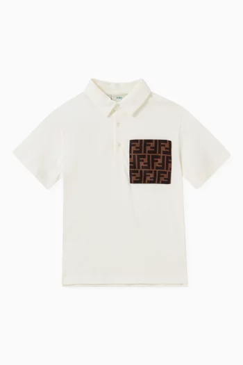 Logo Patch Polo Shirt in Cotton