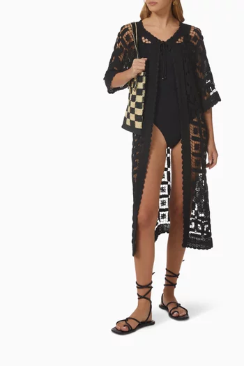 Raw Crochet Robe in Cotton