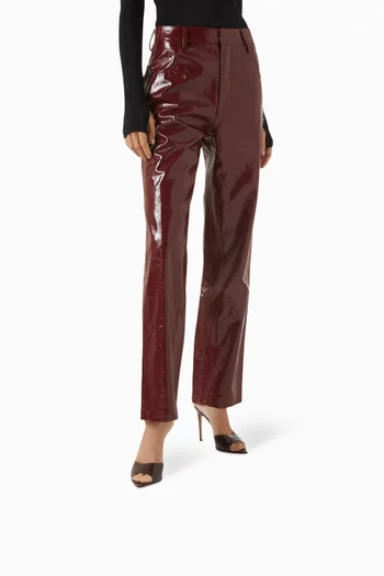 Elle 105 Mule Sandals in Patent Leather & Plexi