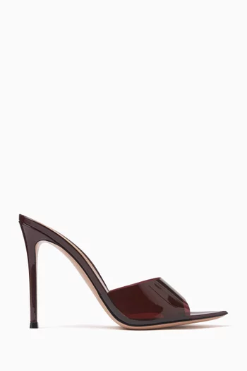Elle 105 Mule Sandals in Patent Leather & Plexi