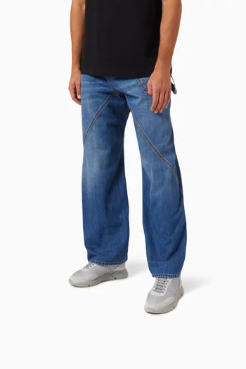 Genesis Vintage Runner Sneakers in Leather & Recycled Nylon