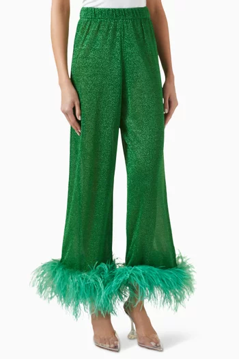 Lumiere Plumage Pants in Stretch Lurex